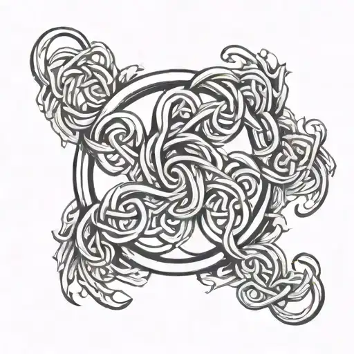 Witch's Knot In The Center Of A Circle