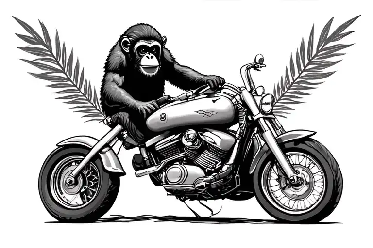 Monkey Motorcycle Riding