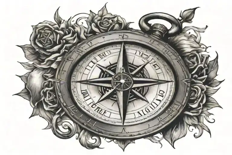 Compass And Roman Numerals Of Death Date