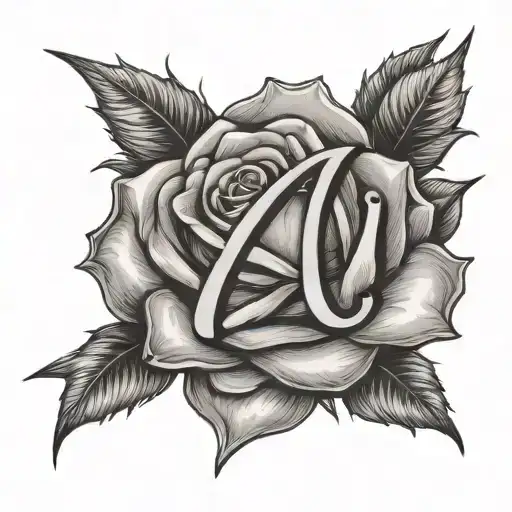 Letter A In The Front Of Rose