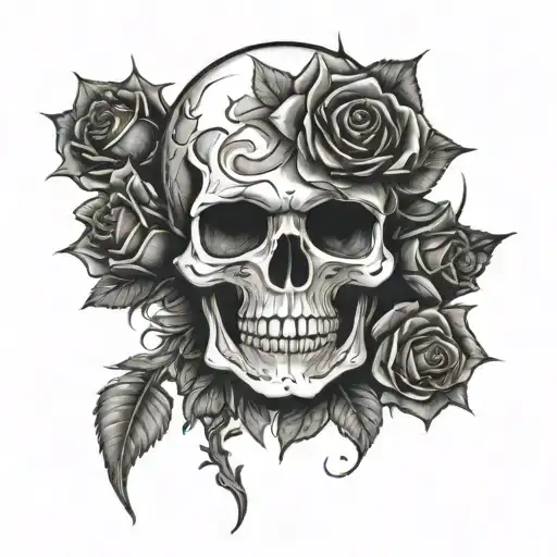Skull Roses Clock