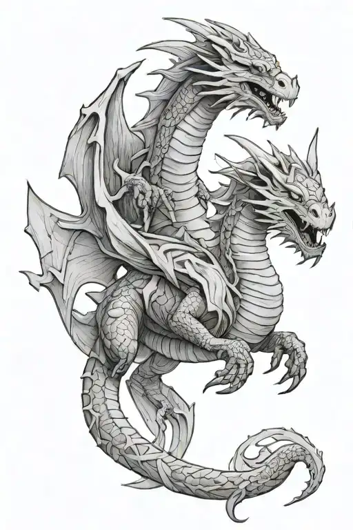 Mummy And Dragon Flying