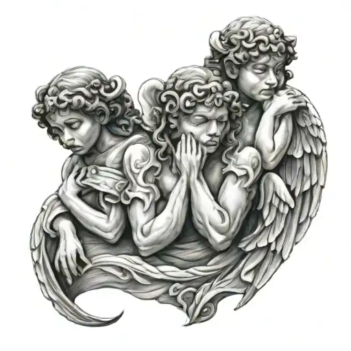 3 Angels Hear - See - Speak No Evil