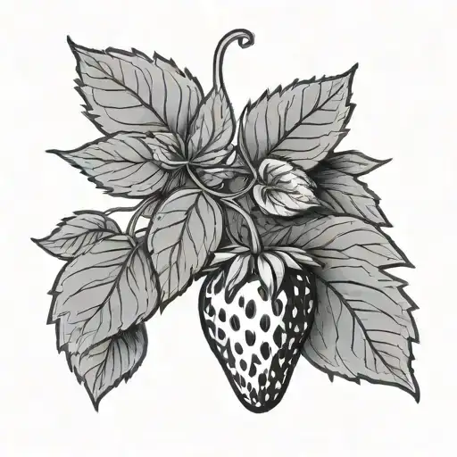 Simple Strawberry Vine Outline