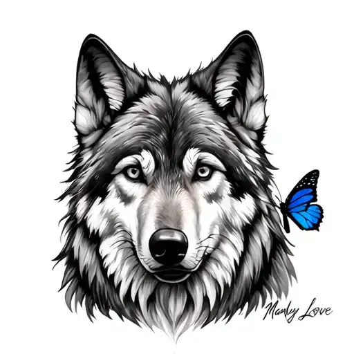 Wolf With Butterfly Manly In Love