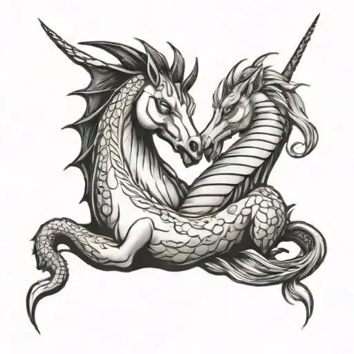 Dragon Unicorn Best Friends