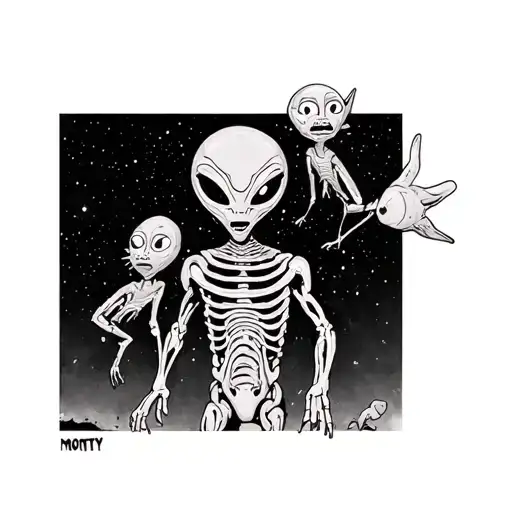Alien And Human Abduction Based On Rick And Morty