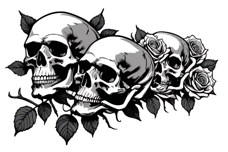 Skull Roses As I Walk Through The Valley Of Death I Will Fear No Evil