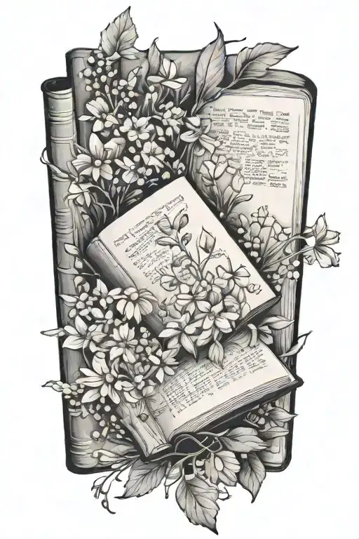 Book And Wildflowers