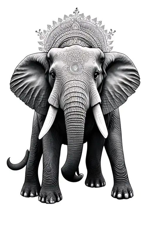 Spiritual Elephant Realism Style