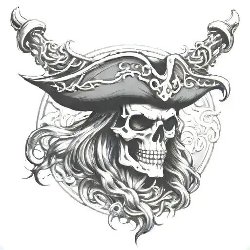 Half Skeleton Half Human Pirate Forarm Half Sleeve