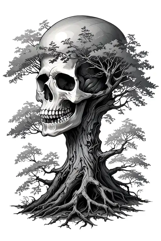Skull And Tree Growing
