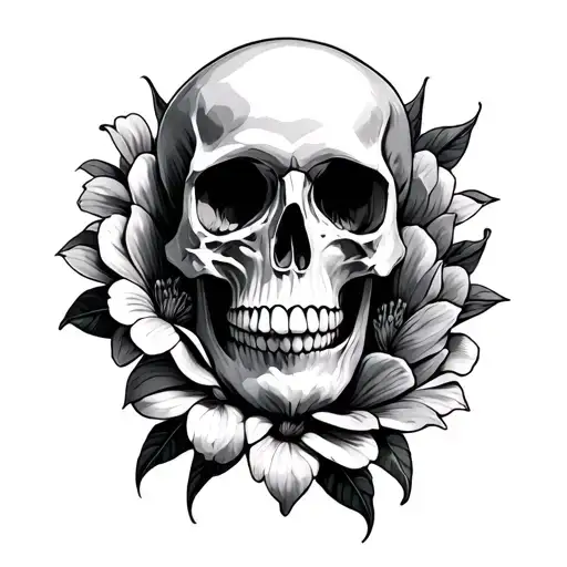 Skull In The Flower