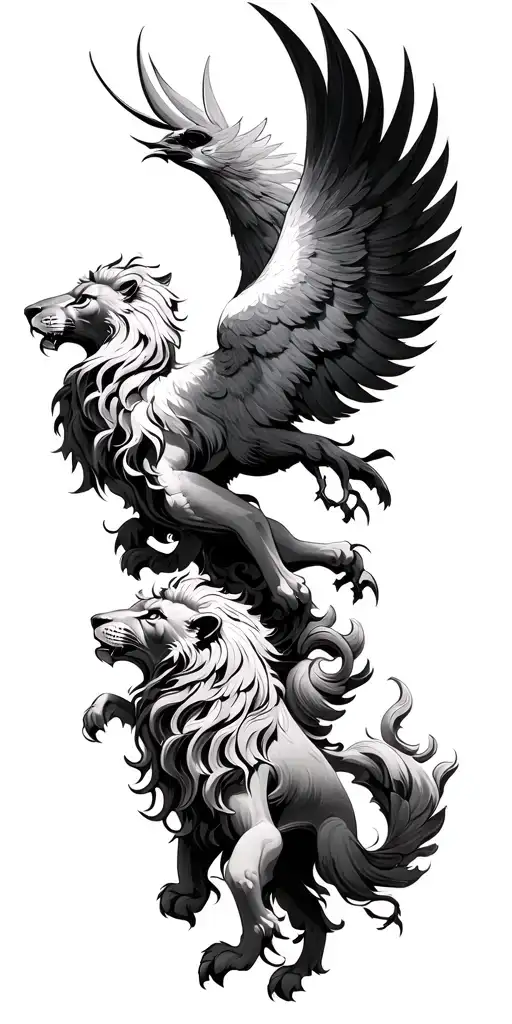 Lion And Phoenix Rising