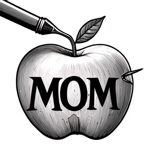 Apple Chef Knife Sewing Needle With Thred Spelling Mom