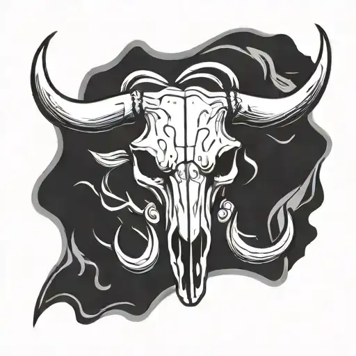 Longhorn Skull Minimal 2D