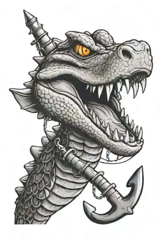 Alligator Bitting An Anchor