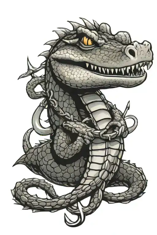 Alligator Bitting An Anchor