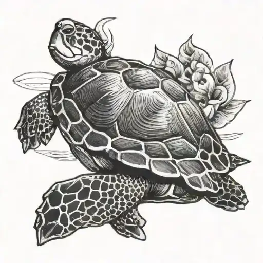 Mantay Ray And Turtle