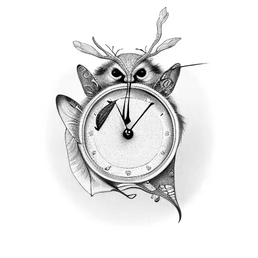 Clock With Moth