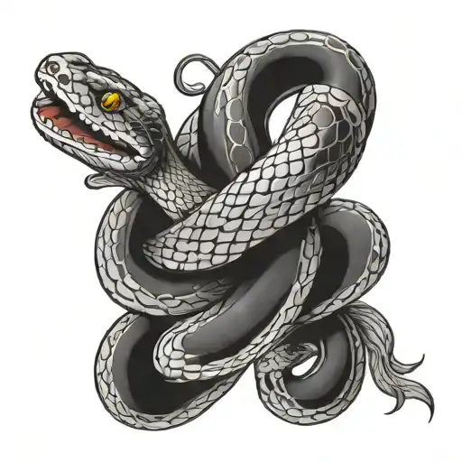 Snake Tattoo On A Person's Arm