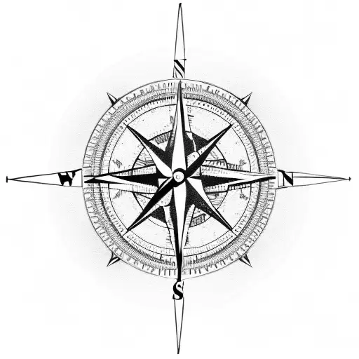 A Compass With Airplane Symbols Pointing Towards Different Countries