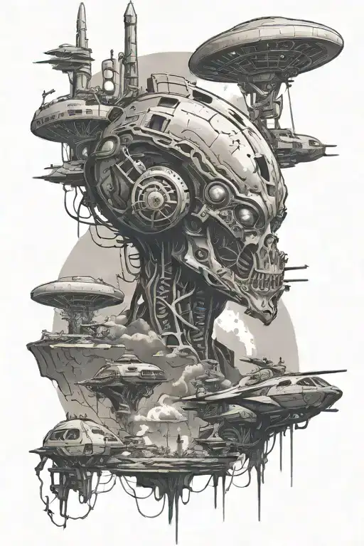 Alien Invasion Scene With Military