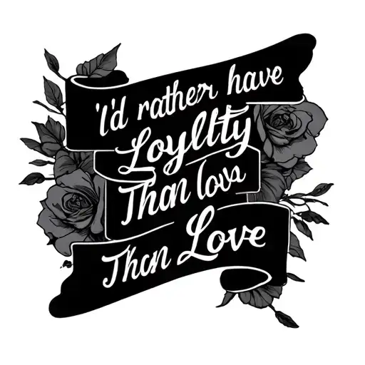 I'd Rather Have Loyalty Than Love
