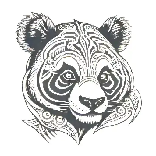 Tribal Panda Head