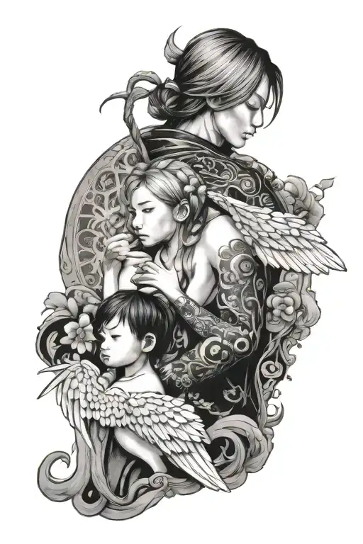 Jaxon And Gemma In Japaneese With Angel Wings On The Side