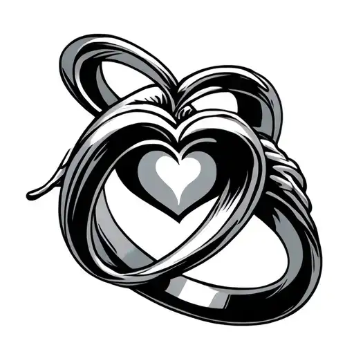 Ring Tattoo With A Heart Surrounded
