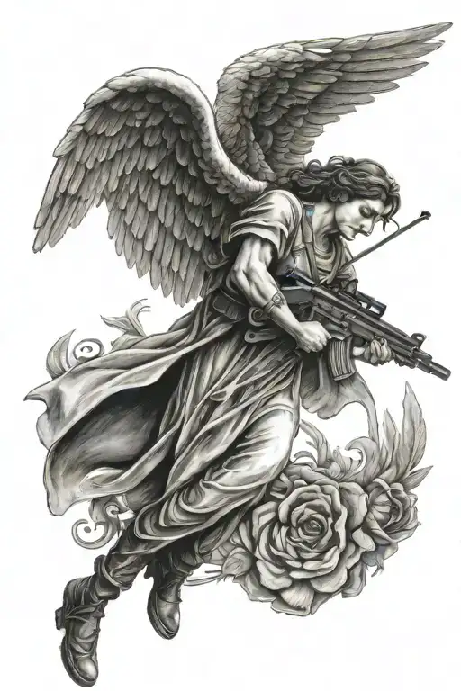 Angel Holding A Rifle