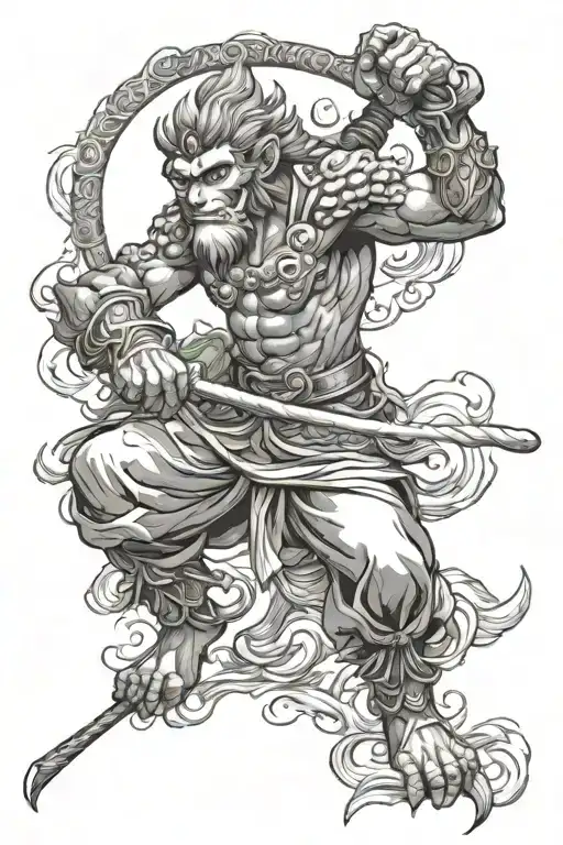Sun Wukong With His Stick