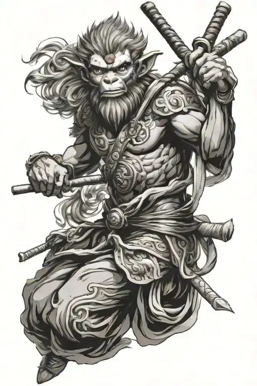 Sun Wukong With His Stick