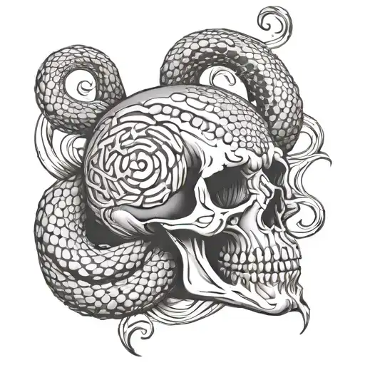 Goth Skull And Snake