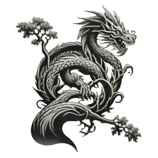 Trees And Dragon Wrapped