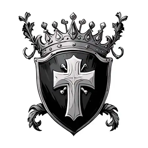 A Shield With A Cross In The Middle And A Crown On Top