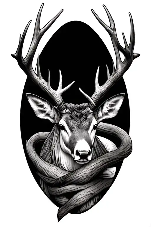 Antlers Wraped Around Forarm Half Sleeve