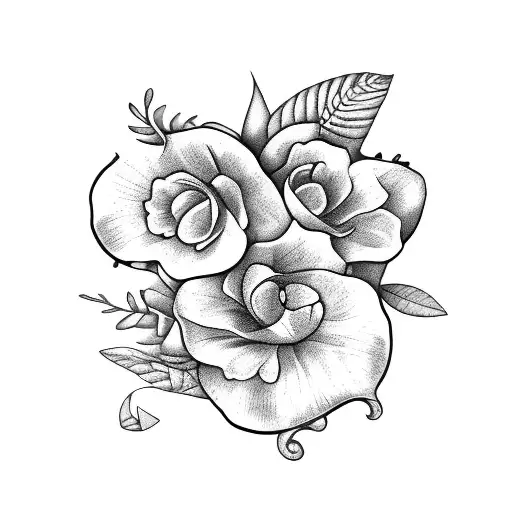 Anchor With Tropical Flowers