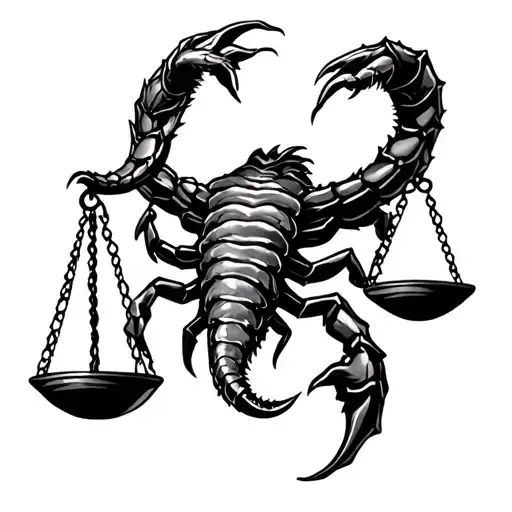 Scorpio With Scales Of Justice As A Tail