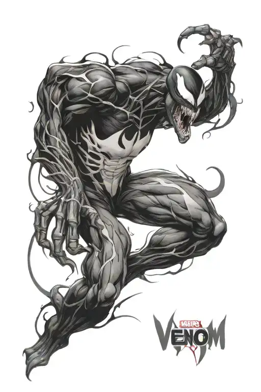 Black Semi Realism Venom Marvel Movie Version Inspired