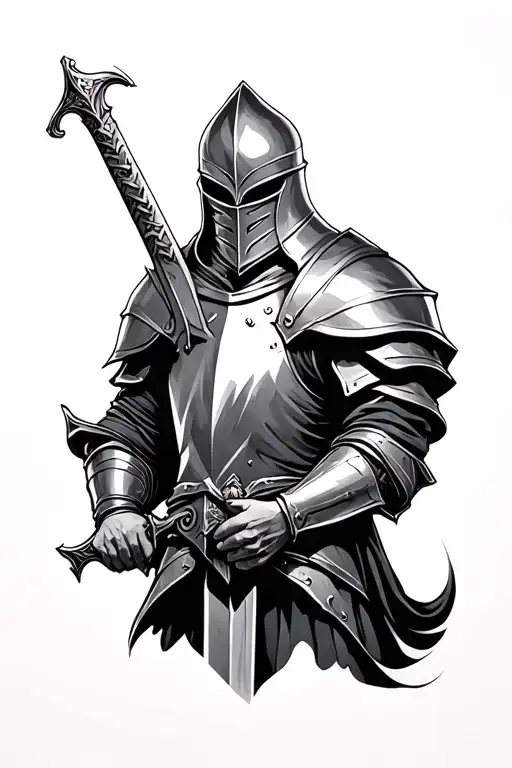 Knight Holding A Sword