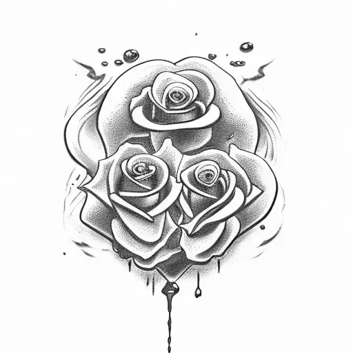 Skull And Rose Dripping