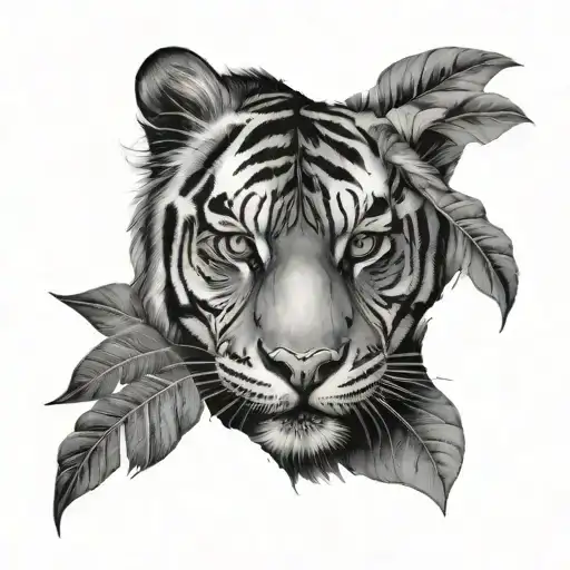 Half Woman Half Tiger Face