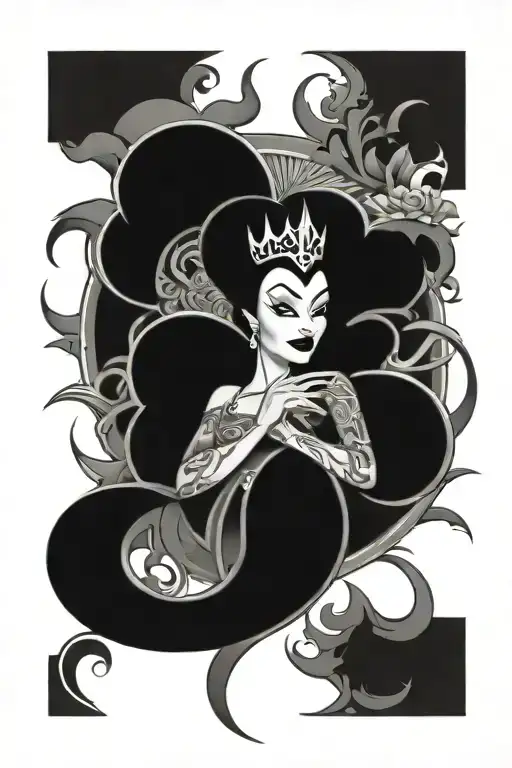 Disney Villains Mandala Design Incorporating Elements