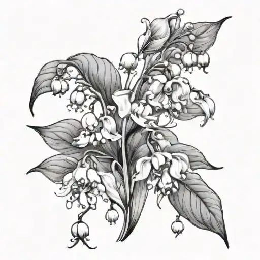 3 Sprigs Of Lily Of The Valley With 13 Bells And 3 Roses