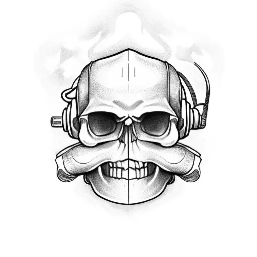 Skull Firefighter With Helmet