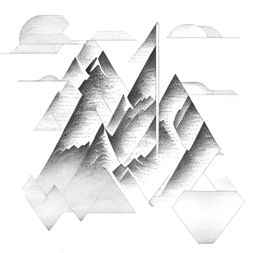 A Mountain Range Formed By Intertwining Musical Notes