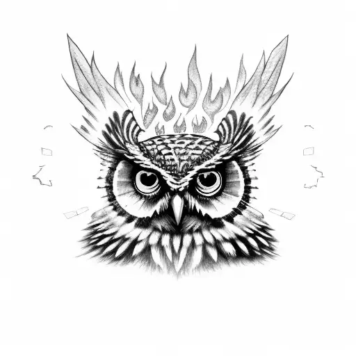 Owl Wing Holding Fire Axe