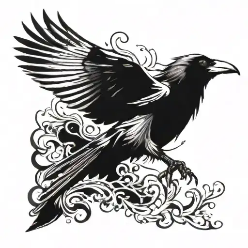 Raven Flying Up